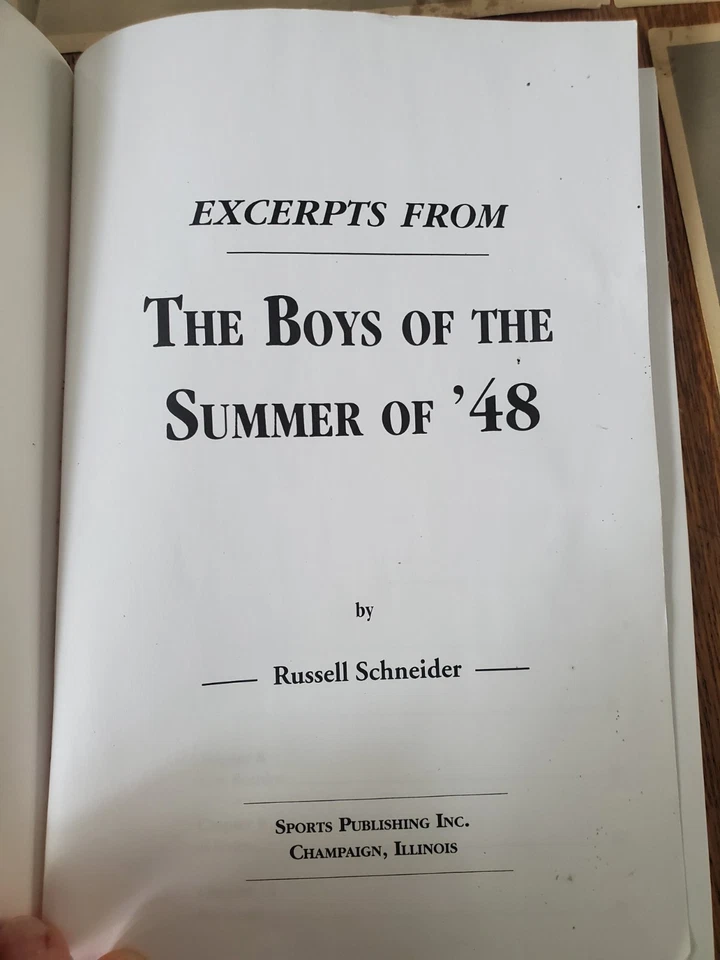 Cleveland Indians Boys Of Summer 1948 book & Pictures - Image 3 of 4