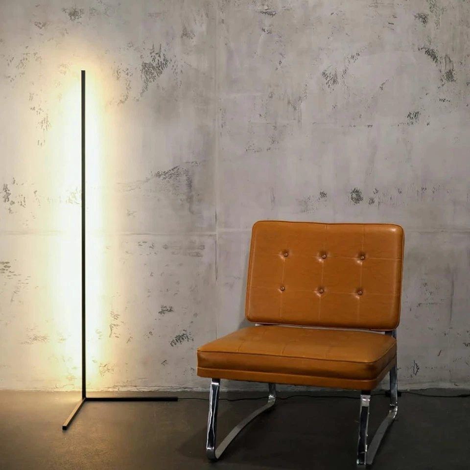 Minimal Lamp - Sparsame LED Stehlampe dimmbar - Design Ecklampe in schwarz und - Bild 3 von 4