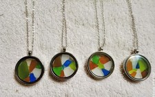 Authentic Surf Tumbled Sea Glass Lockett Pendants w/Necklace