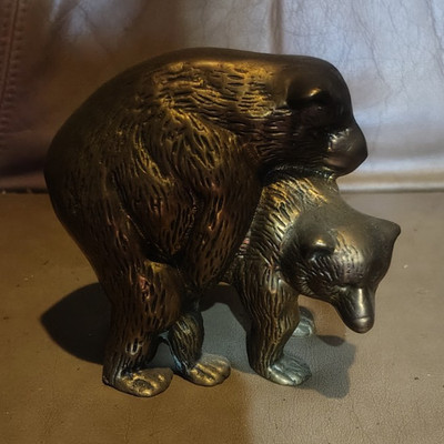 Bears Playing Leap Frog - Solid Brass 1960s