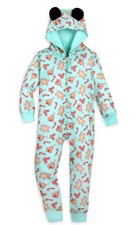 DISNEY MICKEY MOUSE HOLIDAY TREATS HOODED ROMPER / PAJAMAS Size 9/10
