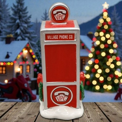 Department 56 Snow Village Hand Painted Ceramic Village Phone Booth 5429-1