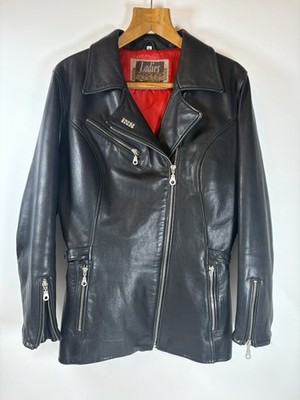 Vintage IXS Leder Damen Motorrad Biker Messenger Jacke L rot Futter sehr guter Zustand