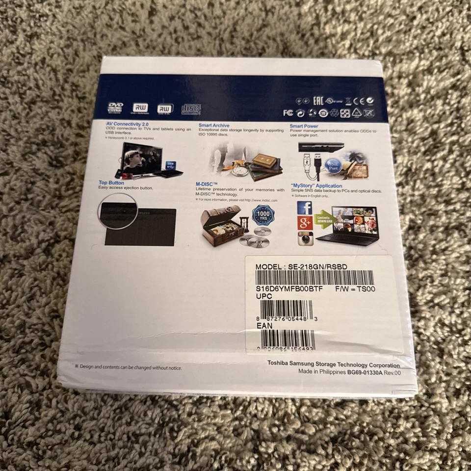 NEW Samsung SE-218GN/RSBD Ultra Thin External DVD Writer - Image 2 of 3