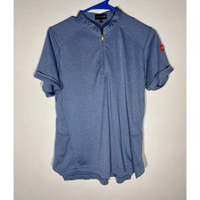 McDonald s Employee Uniform Shirt Medium Blue Quarter Zip by Apparel Collection