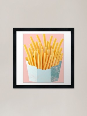Crispy Delicious Pommes Rahmen gerahmt Wandbild Poster Leinwanddruck Bild