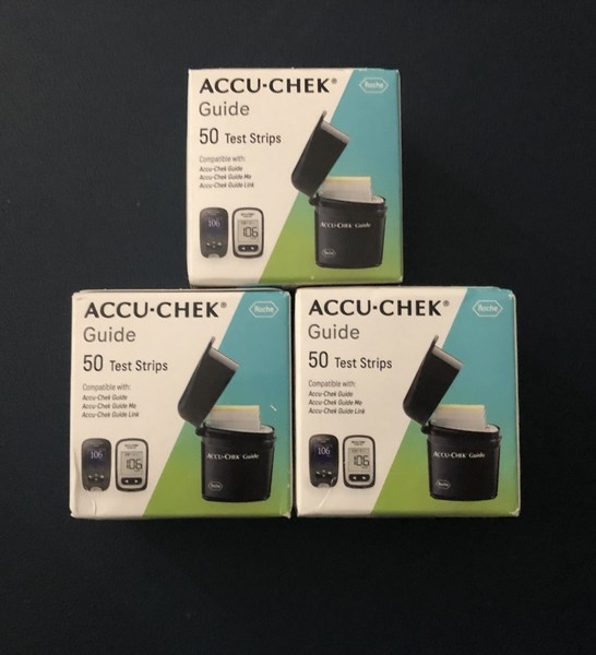 Tiras Reactivas de Glucosa en Sangre Accu-Chek Guide , Tres Cajas 150 Count - ENVÍO GRATIS