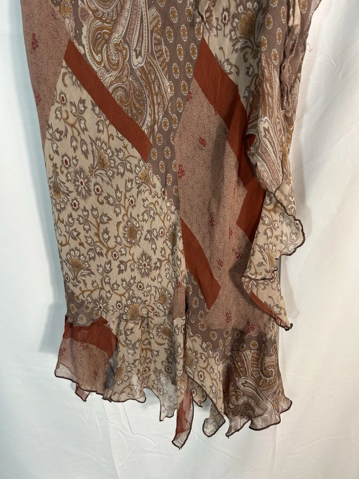 Maxi Falda De Colección Para Mujer Retazos de Seda Asimétrica Boho Hada Romántica Talla M Foto 3 de 4