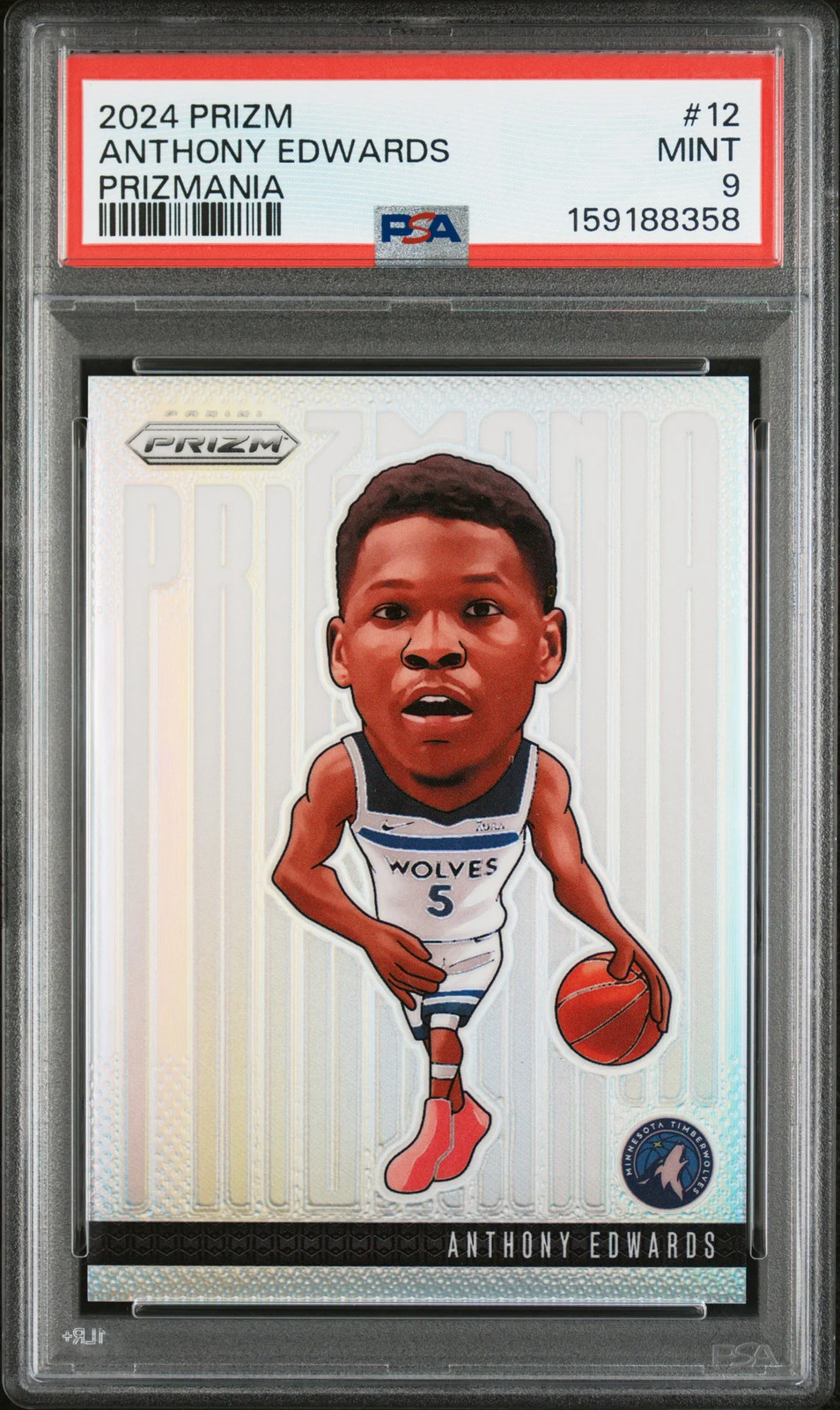 2024 Panini Prizm Prizmania Anthony Edwards #12 PSA 9