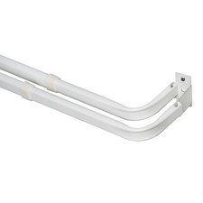 2-3" Metal Wrap Around Adjustable Double Curtain Rod, 84-120" Adjustable Length