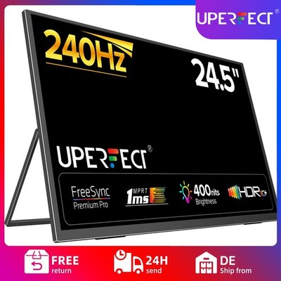2026 240Hz Tragbarer Monitor, UPERFECT 24,5 Zoll Portable Display 1920*1080 FHD
