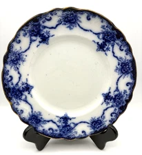 Victorian Myott Crumlin 9 Dinner plate Flow Blue Classic 1860