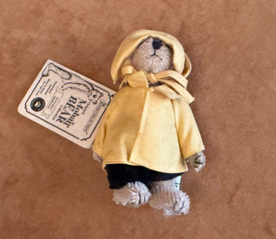 Boyds Bears Nantucket P Bearington Yellow raincoat hat #590102 Mohair  4'' mini