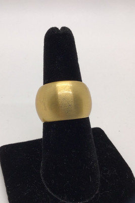 Dean Davidson Gold Dome Ring Size 7 Wide Band Matte Brushed Statement Jewelry