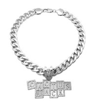 Hip Hop Iced Silver PT CACTUS JACK Pendant  18" 20" 24" Cuban Chain Necklace