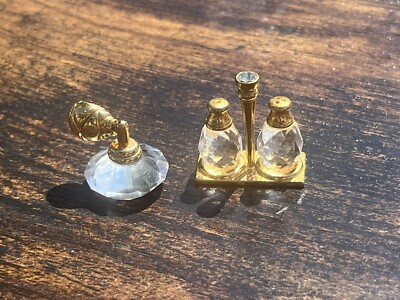 Vintage Swarovski Crystal Classic Salt/Pepper, Perfume Bottle Miniature  Firgures