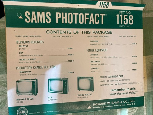 Sams Photofact Podręczniki serwisowe telewizji i radia (1100-1199) ZAKTUALIZOWANE - Zdjęcie 63 z 106