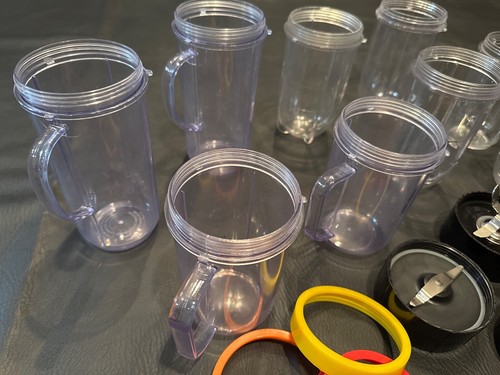 Big Lot MAGIC BULLET Blender Blades Mugs Cups Rings Replacement Parts - Picture 3 of 8