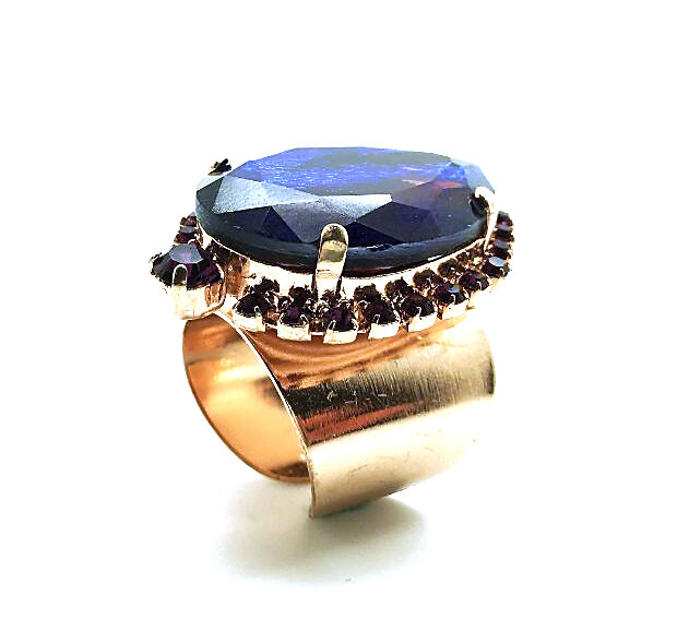 Elegant Ring by Mariana with Blue & Purple Swarovski Crystals-image