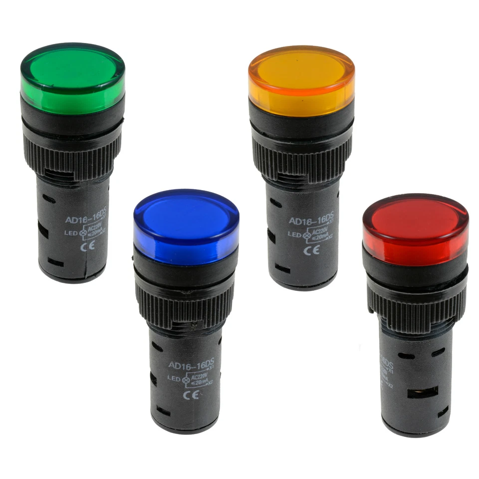 SWITCH ELECTRONICS Pilot Light LED 16mm Indicator Warning Lamp Panel Mounting 220V