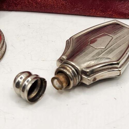 Antique Richard Hudnut Perfume Vinagrette Flask Rouge Pot Leather Pouch - Picture 4 of 16