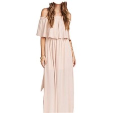 Show Me Your MuMu Hacienda Maxi Dress Sz Large Dusty Blush Crisp