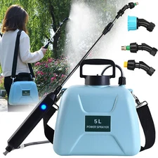 Rechargeable 5L Electric Plant Sprayer Garden Lawn Sprayer with 3 Mist Nozzles