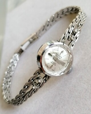 Gold Armband Uhr Weißgold 585 14K Kores Swiss Made, Mechanisch Uhr