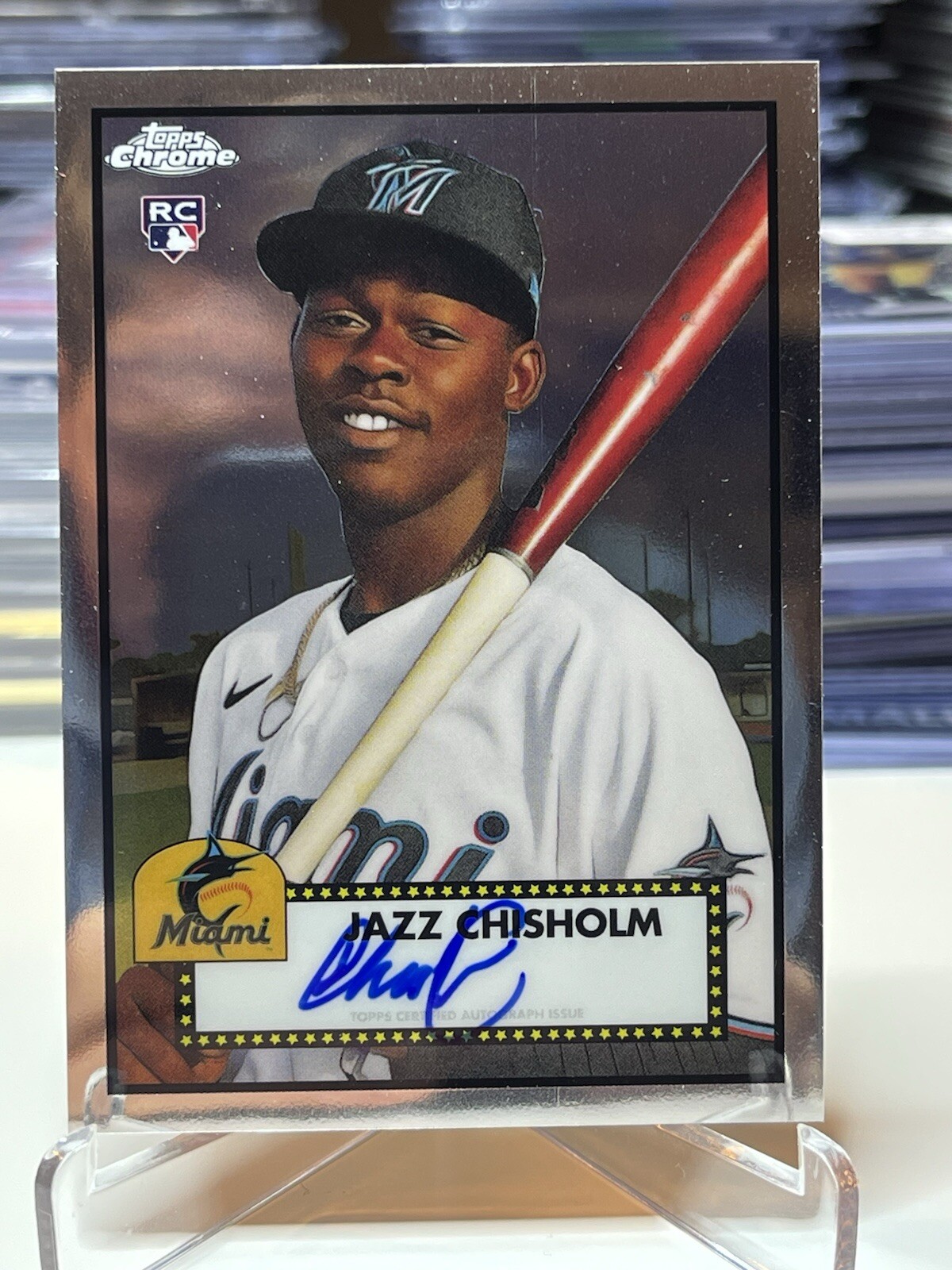 JAZZ CHISHOLM 2021 Topps Chrome Platinum Anniversary Rookie Auto #PA-JZC