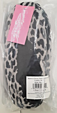 Leopard Print Women's Slippers Isaac Mizrahi Black Gray Faux Sherpa Sz Med NEW 