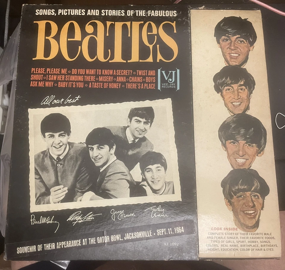 SONGS, PICTURES AND STORIES FABULOUS BEATLES Rarest VJ1092 Jacksonville 9/11/64 - Image 2 of 4