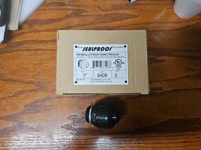 LOT OF 5 Superflex Sealproof 8406 1'' Non-metallic Straight Connectors Box of 5