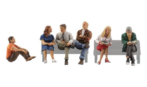 N Scale People Sitting Figures (6 pcs) - Woodland Scenics #A2129 - Picture 2 of 2