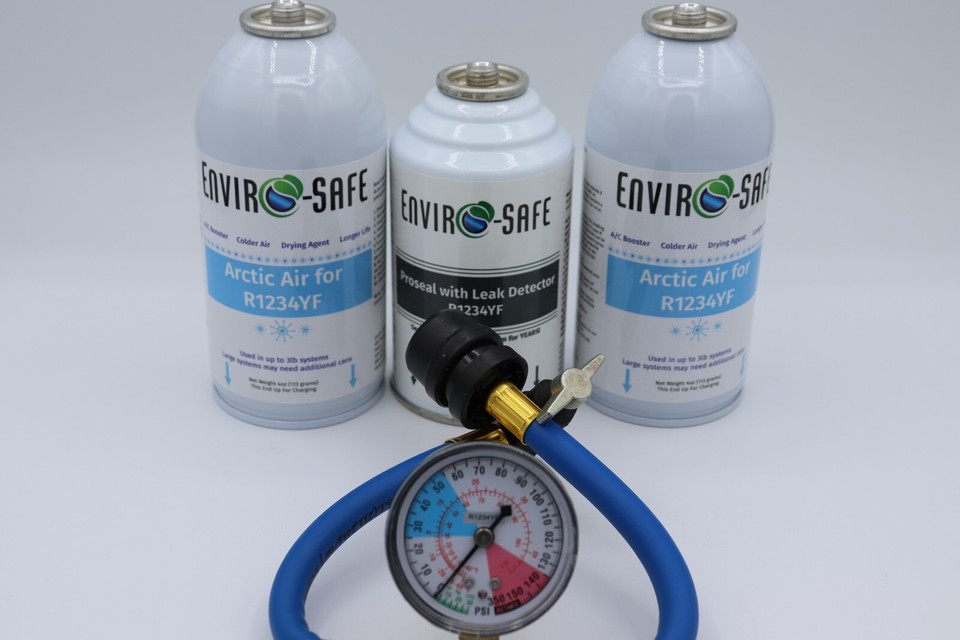 Kit Envirosafe Arctic Air Pour R-1234yf - Inclut Proseal, Détecteur De Fuites, Jauge Et Gaz