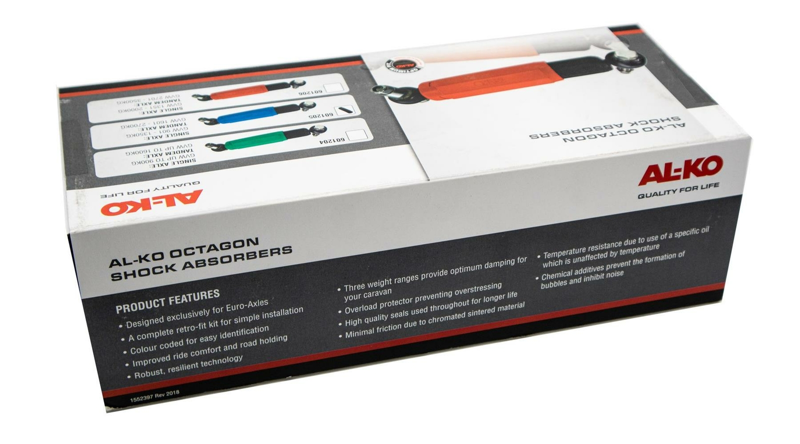 ALKO OCTAGON SHOCK ABSORBERS BLUE 1994 ON SINGLE AXLE1300KG TANDEM