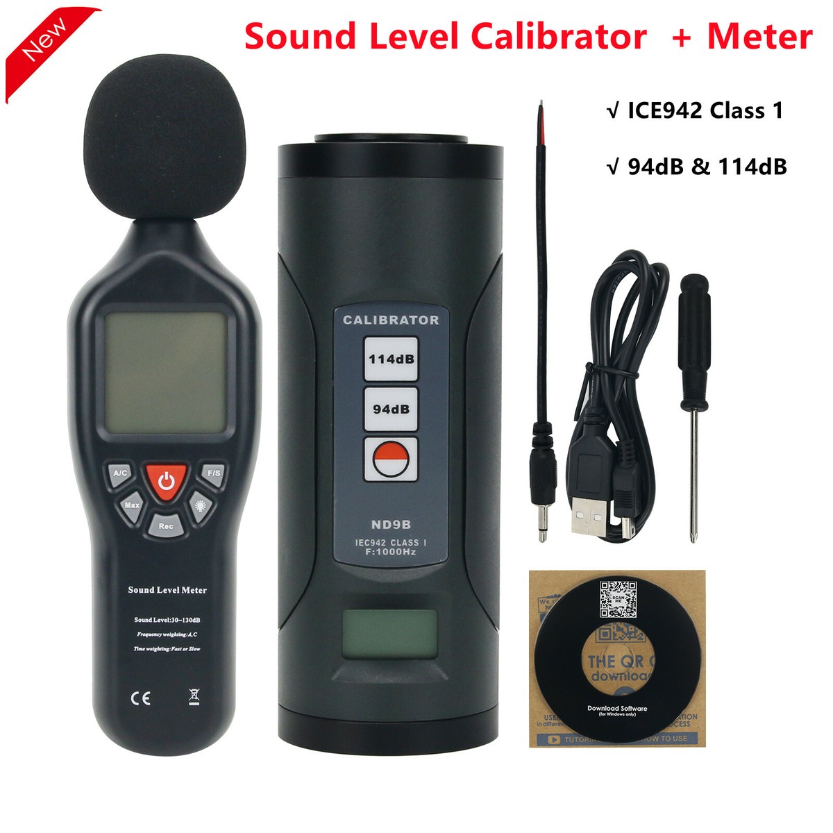 LANDTEK ND9B Sound Level Calibrator Sound Voice Decibel Meter Calibrat ✦KD