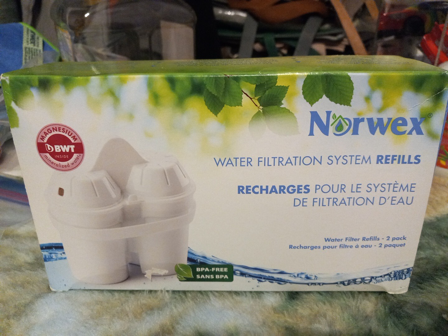 NORWEX 2 Pack Water Filtration System Refills Water Filter Refills BPA Free NEW