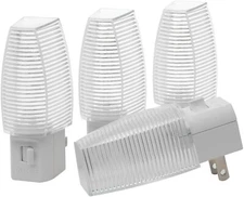 DEWENWILS Plug in LED Night Light with Switch Manual On Off Nightlight 4 Pack