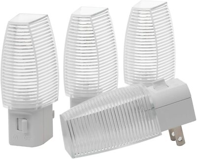 DEWENWILS 4 Pack Plug in LED Night Light with Switch, Manual On Off Nightlight