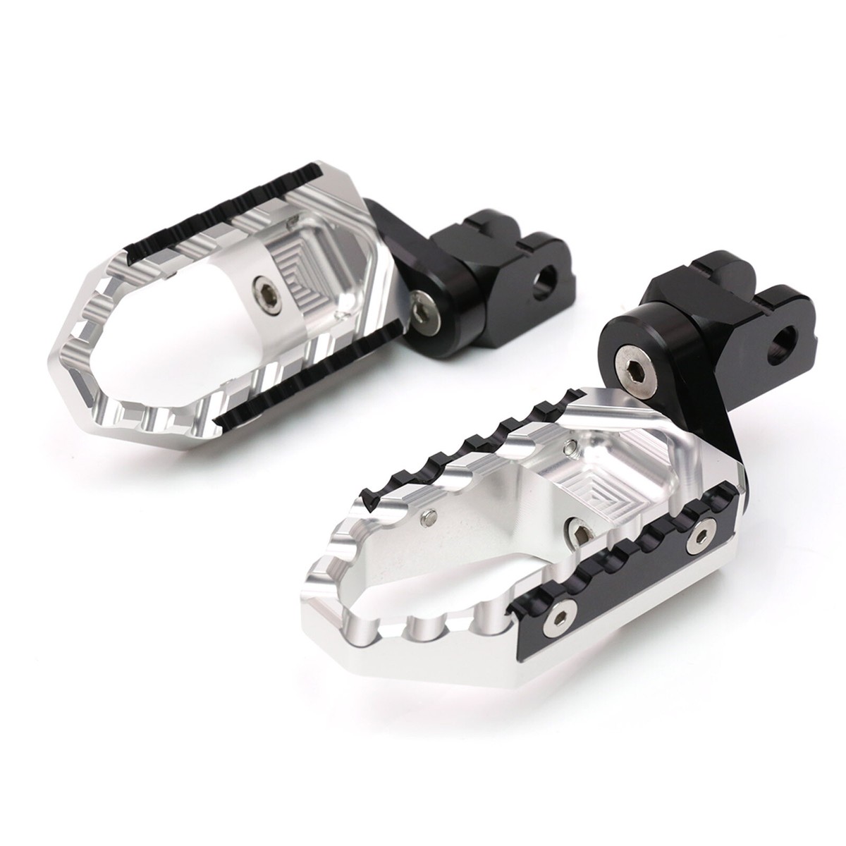 Silver 1 inch Adjustable Front Foot Pegs TOUR For Razor