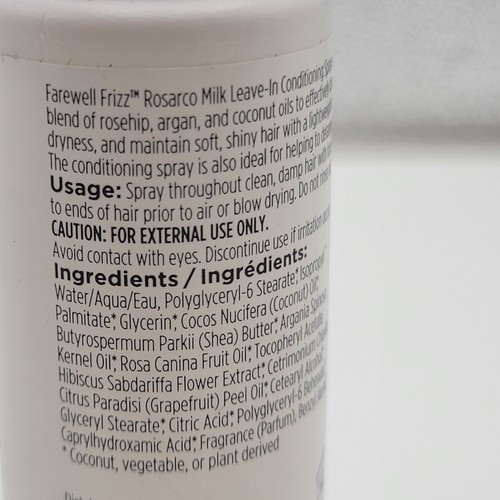 Briogeo Farewell Frizz Rosarco Milk Leave-In Conditioning Spray Travel Sz 0.75oz - Picture 3 of 3