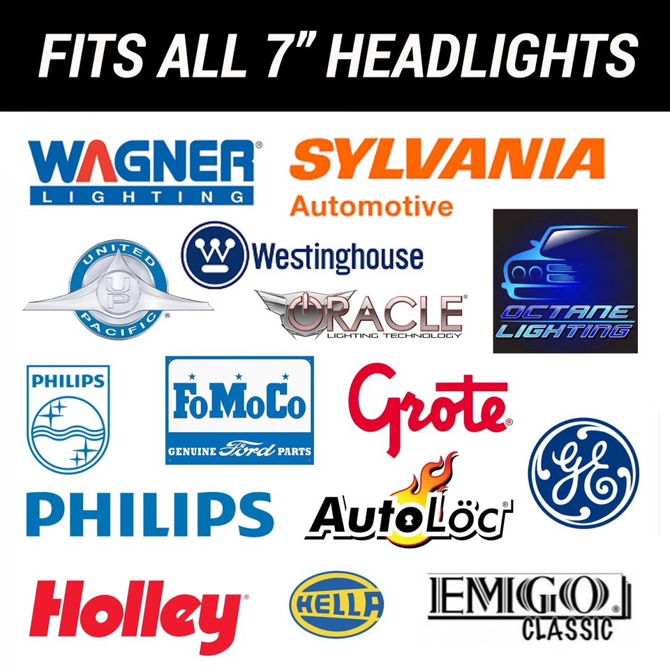 Recessed Frenched Headlight Conversion Kit 7" Bucket Trim Ring Flush Mount Bezel - Image 3 of 4