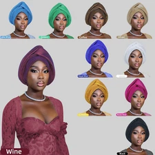 African Headtie Nigerian Auto Gele Women Head Wrap Turban Cap for Wedding Party