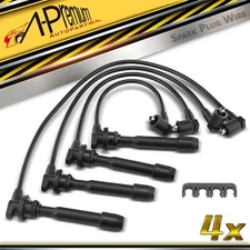 4x Spark Plug Wire Set for Hyundai Elantra Tiburon Tucson Kia Spectra Sportage