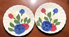 Antique Blue Ridge Hand Painted Southern Pottery Inc Geranium Plates — photo 1