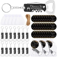 25 Set Retirement Party Favors for Guest Cheers to Retirement Keychains Bottl...
