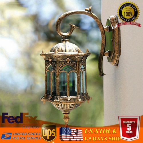 Exterior Wall Mount Light Fixture Lantern Sconce Porch Outdoor Garden Lamp - Picture 6 of 14
