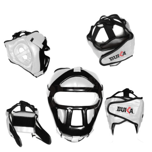 Buka Detachable Bar Head Guard Helmet Premium Synthetic Leather MMA Boxing - Picture 2 of 13