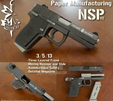 1:1 Scale NSP Universal Self-loading Pistol Can be Disassemble PAPER MODEL KIT