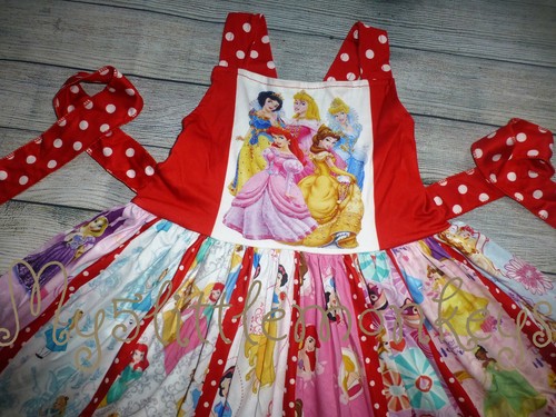 NEW Boutique Princess Ariel Cinderella Belle Rapunzel Girls Ruffle Twirl Dress - Picture 2 of 6